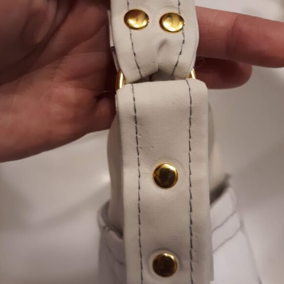 NEW Southwestern Faux Leather & Canvas Buffalo print mini Tote bag Purse Ivory - Picture 10 of 10